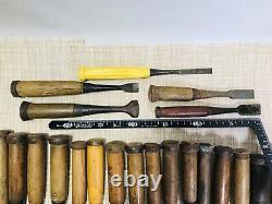 Japanese Chisel Nomi Carpenter Tool Set of 30 Hand Tool wood working A1226