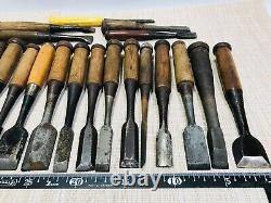 Japanese Chisel Nomi Carpenter Tool Set of 30 Hand Tool wood working A1226