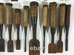 Japanese Chisel Nomi Carpenter Tool Set of 32 Woodworking Hand Tool