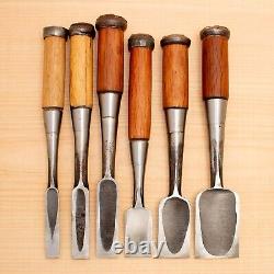 Japanese Chisel Nomi Carpenter Tool Set of 6 Hand Tool wood working #449