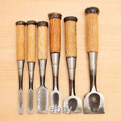 Japanese Chisel Nomi Carpenter Tool Set of 6 Hand Tool wood working #463