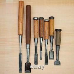Japanese Chisel Nomi Carpenter Tool Set of 7 Hand Tool wood working #285