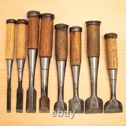 Japanese Chisel Nomi Carpenter Tool Set of 8 Hand Tool wood working #397