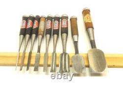 Japanese Chisel Nomi Carpenter Tool Set of 9 Hand Tool Wood Working