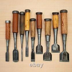 Japanese Chisel Nomi Carpenter Tool Set of 9 Hand Tool wood working #288