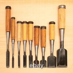 Japanese Chisel Nomi Carpenter Tool Set of 9 Hand Tool wood working #392