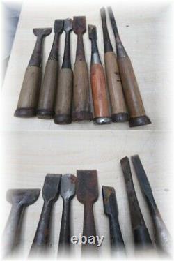 Japanese Chisel Nomi Inscription Carpenter Tool 60-piece Set Woodworking Diy
