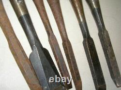Japanese Chisel Nomi Inscription Vintage Carpentry Tool Set of 23 Woodworking