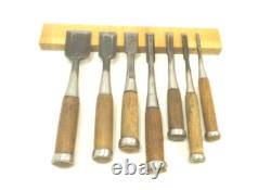 Japanese Chisel Nomi Miyanaga etc Carpenter Tool Set of 7 wood working