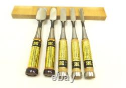 Japanese Chisel Nomi Oouchi Carpenter Tool Set of 5 wood working Hand Tools