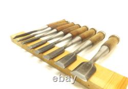 Japanese Chisel Nomi Ryumon Carpenter Tool Set of 8 wood working Hand Tools