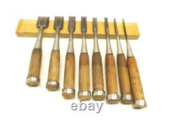 Japanese Chisel Nomi Ryumon Carpenter Tool Set of 8 wood working Hand Tools