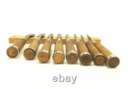 Japanese Chisel Nomi Ryumon Carpenter Tool Set of 8 wood working Hand Tools