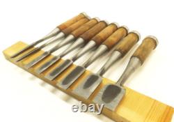 Japanese Chisel Nomi Ryumon Carpenter Tool Set of 8 wood working Hand Tools