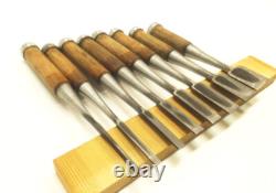 Japanese Chisel Nomi Ryumon Carpenter Tool Set of 8 wood working Hand Tools