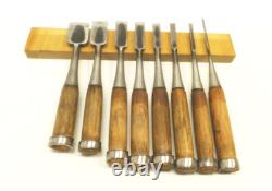 Japanese Chisel Nomi Ryumon Carpenter Tool Set of 8 wood working Hand Tools