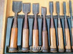 Japanese Chisel Nomi Set 10-Piece Vintage Carpenter Tools for Woodworking & DIY