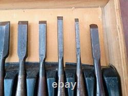 Japanese Chisel Nomi Set 10-Piece Vintage Carpenter Tools for Woodworking & DIY