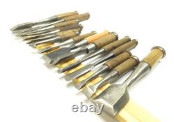 Japanese Chisel Nomi TAKASIBA Carpenter Tool Set of 15 Hand Tool wood working