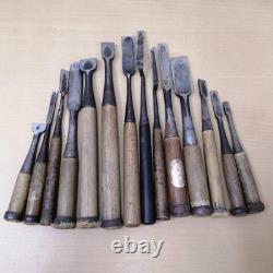 Japanese Chisel Set 14pcs Nomi Carving Tool Woodworking Marked Vintage