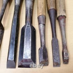 Japanese Chisel Set 14pcs Nomi Carving Tool Woodworking Marked Vintage