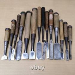 Japanese Chisel Set 14pcs Nomi Carving Tool Woodworking Marked Vintage