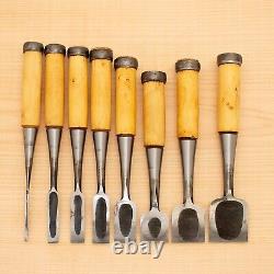 Japanese Chisel Shigesada Set of 8 Hand Tool wood working #538