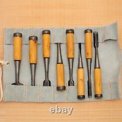 Japanese Chisel Shigesada Set of 8 Hand Tool wood working #538