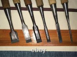 Japanese Chisels NOMI Vintage 10pcs Set Pro Carpenter Tools Woodwork From JP FS