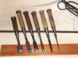 Japanese Chisels NOMI Vintage 10pcs Set Pro Carpenter Tools Woodwork From JP FS