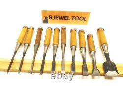Japanese Famous Chisel Nomi Carpenter Tool Set of 10 Hand Tool wood working