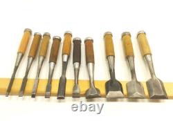 Japanese Famous Chisel Nomi? Carpenter Tool Set of 10 Hand Tool wood working