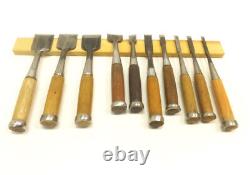 Japanese Famous Chisel Nomi? Carpenter Tool Set of 10 Hand Tool wood working