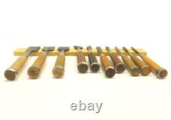 Japanese Famous Chisel Nomi? Carpenter Tool Set of 10 Hand Tool wood working