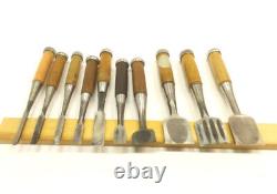 Japanese Famous Chisel Nomi? Carpenter Tool Set of 10 Hand Tool wood working