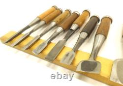 Japanese Famous Chisel Nomi? Carpenter Tool Set of 10 Hand Tool wood working