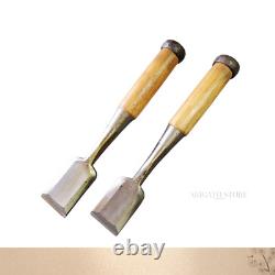 Japanese HSS Chisel Set 36mm x 2pcs Ichisada Nomi Carpentry Tools Used