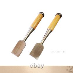 Japanese HSS Chisel Set 36mm x 2pcs Ichisada Nomi Carpentry Tools Used