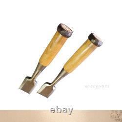 Japanese HSS Chisel Set 36mm x 2pcs Ichisada Nomi Carpentry Tools Used