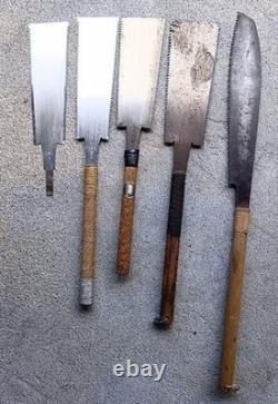 Japanese Hand Saw Set 5pcs Vintage Carpentry Tool Woodworking Nokogiri Japanese Hand Saw Set 5pcs Vintage Carpentry Tool Woodworking Nokogiri