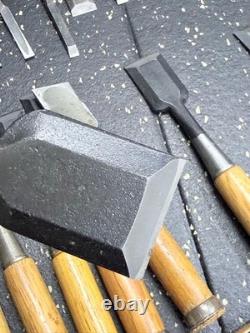 Japanese Joiner Wood Chisel Collection 21 Pc Mixed Sizes Used
