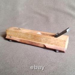 Japanese Kanna Hand Plane Ginkgo Face Red Oak Ruler Antique Hand Vintage