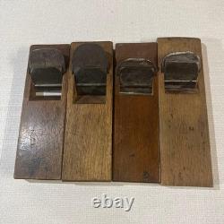Japanese Kanna Hand Plane Lot of 4 Kanji Hirosada Matsuhiro Yoneichi Woodwork