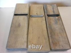Japanese Kanna Hand Plane Vintage Planes Set of 3 for Carpenters Old Wooden Hand