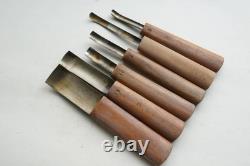 Japanese Maru Nomi Chisel Set 6pcs Carving Tool Woodworking Vintage Carpenter