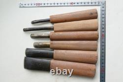 Japanese Maru Nomi Chisel Set 6pcs Carving Tool Woodworking Vintage Carpenter