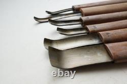 Japanese Maru Nomi Chisel Set 6pcs Carving Tool Woodworking Vintage Carpenter