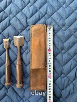 Japanese Nomi Chisel Chisels 2pc Leather Case Chisels Set 18cm Wooden Handle Kit