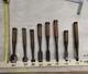 Japanese Nomi Chisel Long Handled Chisels 8pc Set 41 33 30 29 24 15mm Sharpened