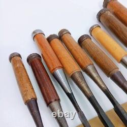 Japanese Nomi Chisel set of 7 HARUNOBU etc 2.9-36.4mm Woodwork From Japan